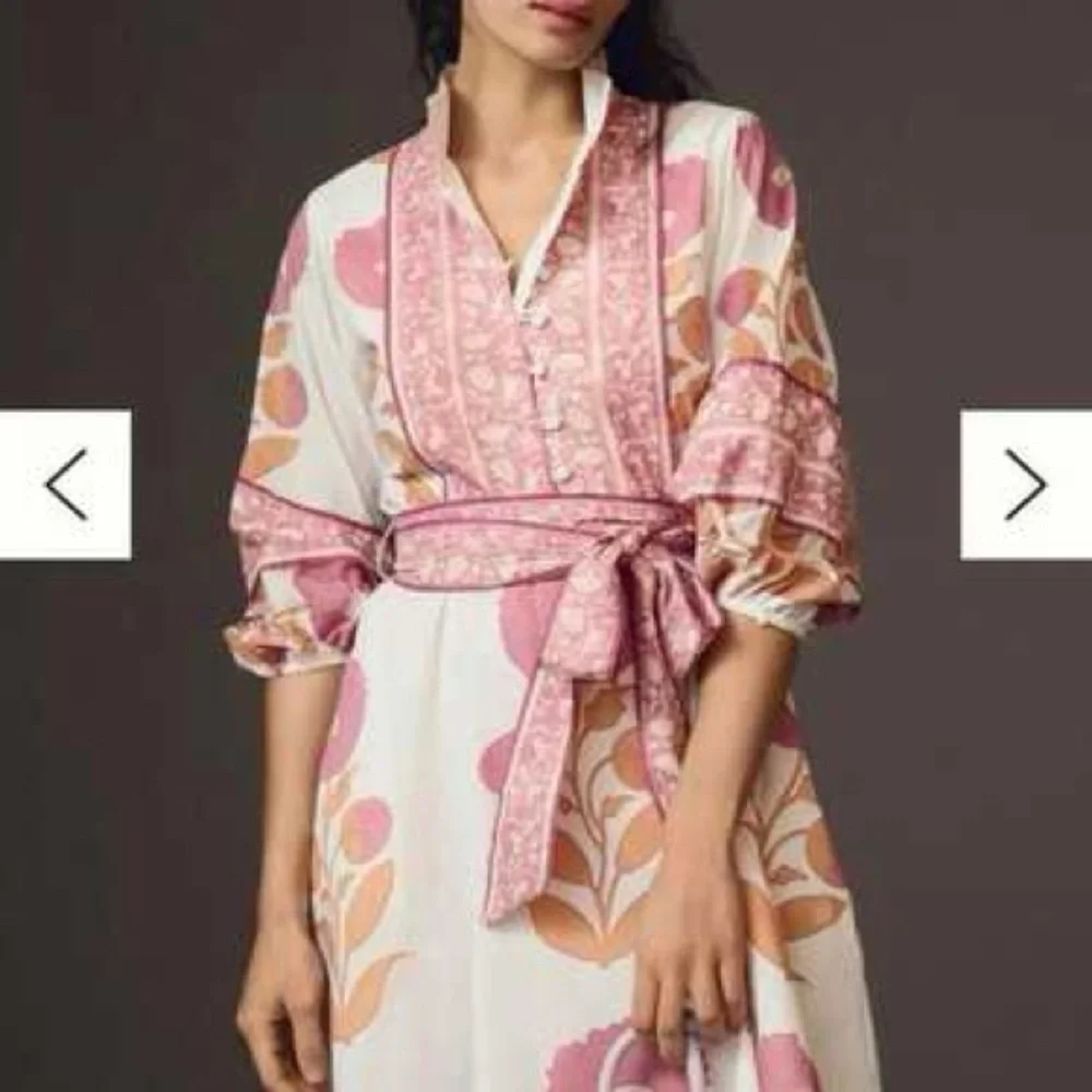 Anthropologie Sue Sartor flounce shorty dress L - Picture 2 of 16